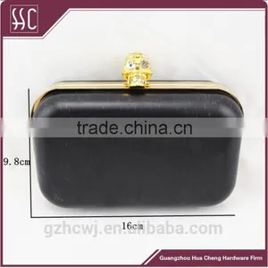 Shiny Gold Skull Head Clutch Frame With Hard Shell & Boxes Purse Frame thumbnail-4
