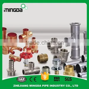 MD Floor Heart Pipe Brass Parts Copper Pipe Press Fitting Tube Connector Brass Barb Hose Fitting Brass Compression Pipe Fitting thumbnail-1