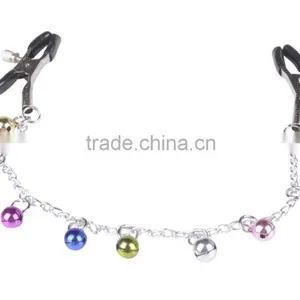 Nipple Clamp Black With Copper Bell Iron Link Chain thumbnail-1