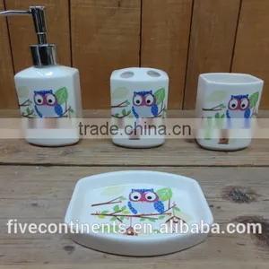 New Owl Big Decal Bathroom Set Washroom Set Shampoo Bottle thumbnail-1