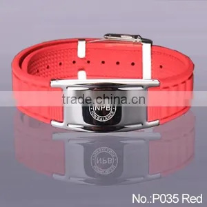 Noproblem P035 FDA Cool Man Germanium Scalar Charm Power Tourmaline Stainless Silicone Fashion Health Bracelet thumbnail-6