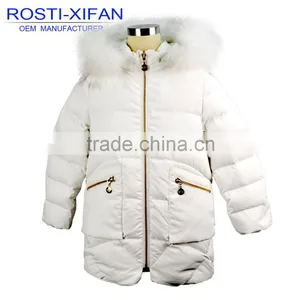 Kids Duck Down Jacket With Raccoon Hood for Children Winter Jacket thumbnail-1