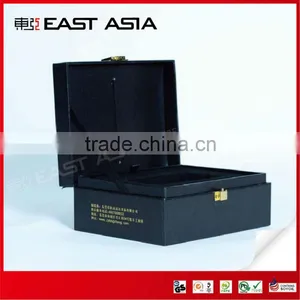Black Fancy Paper Boxes With Metal Button Closure thumbnail-1