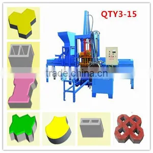 Small Semi Hydraulic Interlocking Stabilized Soil Block Molding Machine QTY3-15 Huarun Tianyuan Factory thumbnail-1