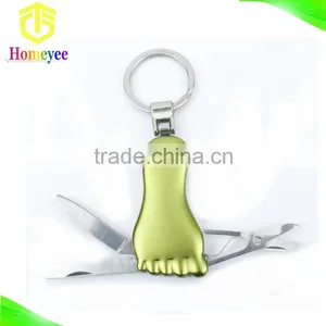 Toe Shape Multifunction Pocket Knife With Key Ring thumbnail-1