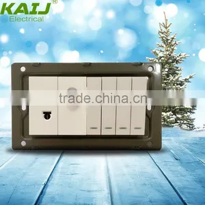 Pakistan Wall Electrical 4 Gang Switch One Satellite Socket thumbnail-2