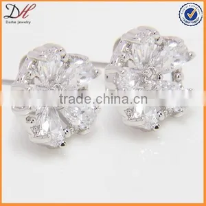Daihe AAA Zircon Flower Lady Earrings Studs Copper Shining Custom Earrings thumbnail-4
