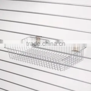 Black Slatwall Pegboard Wire Shallow Basket Display Rack Fixture thumbnail-2