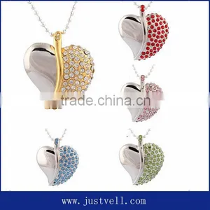 Crystal USB Flash Drive Usb Necklace Design Heart Shape Usb thumbnail-1