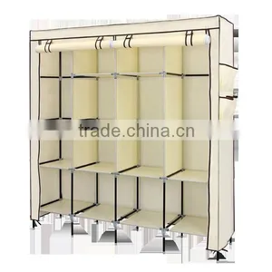 Assemble Multi-compartment Collapsible Closet Cabinet Wardrobe, Non-woven Fabric Wardrobe Cabinet thumbnail-3