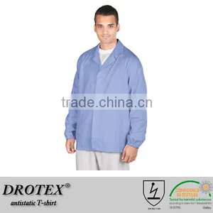 EN1149 Certified TC Twill 5mm Grid Antistatic T-shirt and Esd Jackets thumbnail-1