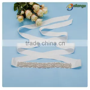 2016 Latest Design Fashion Shape Wholesale Crystal Beaded Belts for Wedding Dress thumbnail-1