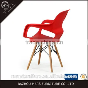 Cheap Wood Leg Plastic Chairs for Restaurant Cafe thumbnail-2