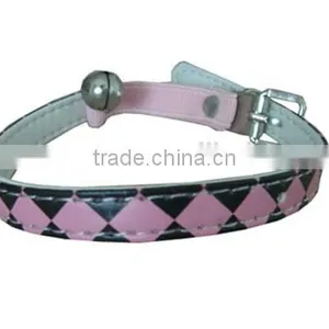 Diamond Pu Leather Safety Cat Collar With Bell thumbnail-1