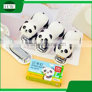 Plastic Mini Cartoon Portable Office Stationery Manual Panada Paper Stitcher Stapling Machine Stapler thumbnail-1