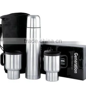 HOT SALE Atlasware Vacuum Flask Gift Sets With FDA SGS LFGB Certification 1000ml Vacuum Flask With Two 14OZ Auto Mugs / Tea Mugs thumbnail-1