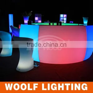 Led Glowing Nightclub Round Wine Bar Counters thumbnail-1