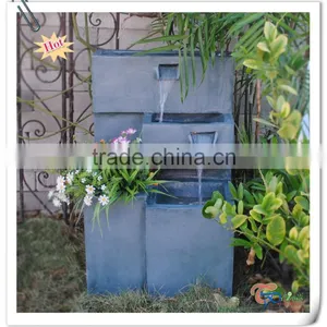 Green Unique Fiberglass Led Outdoor Square Balcony Garden Water Feature thumbnail-1