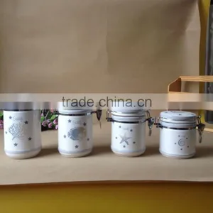 Hot Sale High Quality Ceramic Food Containers Set/airtight Ceramic Food Canister Set /air Tight Ceramic Storage Canisters Set thumbnail-1