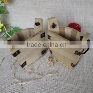Handmade Semicircle Decorative Art Solid Wooden Mini Ice Buckets thumbnail-2