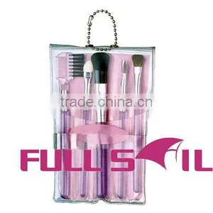 5pcs Travel Makeup Brush Set With Plastic Handle, Promotional Gift Cosmetic Brush Set thumbnail-1