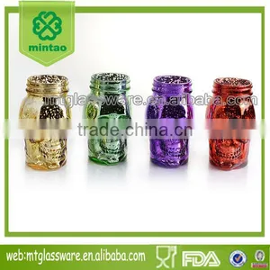 Halloween Used Skull Hard Candle Jar thumbnail-1