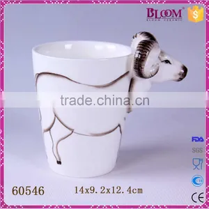 Animal Shape White Custom Ceramic Mug no Handle thumbnail-1
