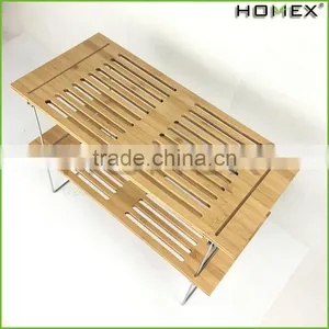 100% Pure Bamboo Kitchen Stackable Storage Shelf Homex-BSCI thumbnail-1