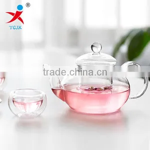 Clear Large Cylinder Tableware/drinkware Wholesale/hanging ,recycled,wide Moutu,wood Lid Glass Teapots With Mouth Blown thumbnail-1