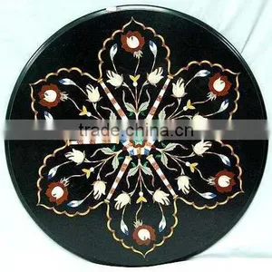 Decorative Marble Inlaid Table Top Marquetry Table Top thumbnail-1