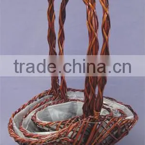 Handmade Willow Flower Basket Sets With Handle thumbnail-1