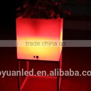 Rotomolded Plastic Square Concrete Planter With Led Light thumbnail-5