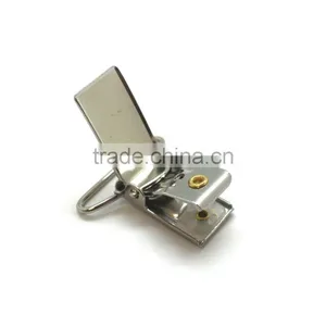 Rectange Face Metal Suspender Clip With Plastic Teeth Inside for Garment, 1 Inch High Quality Fashion Metal Clip thumbnail-2