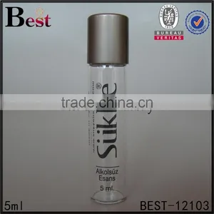 5ml Roll on Bottle Clear Silk Screen Printing Tube Glass Roll on Bottle for Perfume Essential Oil Best Sellers thumbnail-2