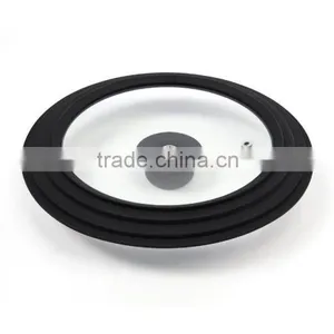 The Large Universal Pot Pan Lid Tempered Glass Cover With Silicone Rim thumbnail-5