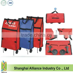 600D Polyester Promotional Portable Folding Trolley Shopping Bag thumbnail-1