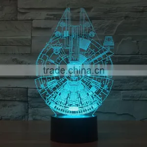 Remote Control Colorful 3D Illusion LED Night Light 3D Acrylic Lamp for Indoor Decoration for Festival Gift thumbnail-2