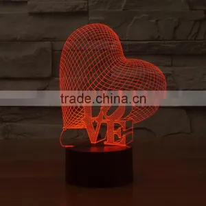 2016 Lovely Fashionable Popular Colorful Acrylic 3D Led Night Light for Girlfriend's Gift thumbnail-1