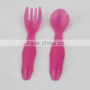 Factory Sale Soft PP Baby Spoon With Fork Baby Spoon Tableware Set thumbnail-2