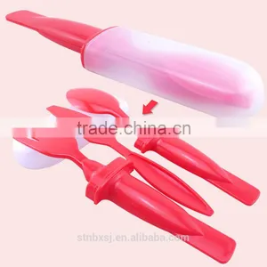New Design Portable to Travel Food Grade Plastic Fork Spoon Set thumbnail-2