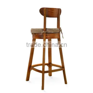 Bar Stool Classic Mahogany Wood thumbnail-3
