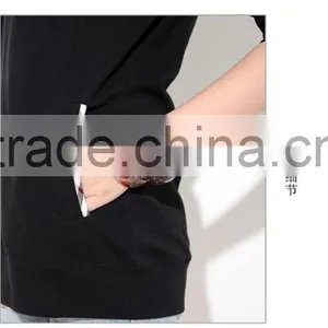 Comfortable Winter Long Sleeve Girls Thick Hoody Coat Back With Hat Made in China thumbnail-5