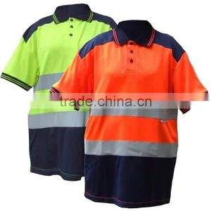 Industrial Work Wear Uniform Custom Polo T-shirt Hi Vis WorkWear Reflective Polo Shirt thumbnail-4