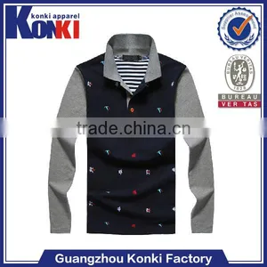 Polyester Quick Dry Skin Tight Men Long Sleeve Polo t Shirt thumbnail-1