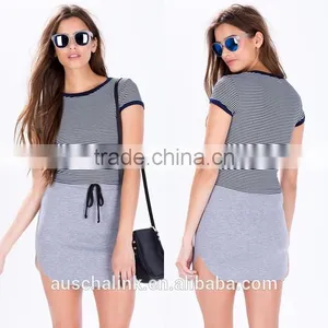 New Arrival Girls Two Color Stripe t Shirt Custom OEM Service thumbnail-6