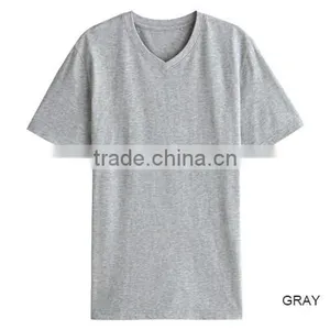 100% Cotton V-neck T-shirt for Man, Custom Soft V-neck T-shirt Wholesale thumbnail-1