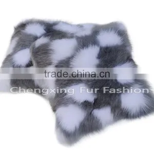 CX-D-33F Home Decoration Pillow Patchwork Real Fox Fur Cushion & Pillow Cover thumbnail-6