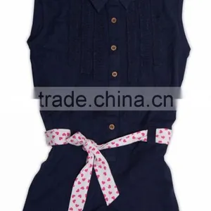 Organic Cotton Collar Jumpsuit With Printed Belt thumbnail-1