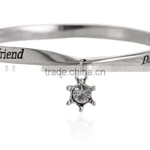 Custom Inspired Words Bangles Bracelets Jewelry Saying Phrase Engraved Metal Bangles Bracelets Best Family Friendship Gifts thumbnail-3