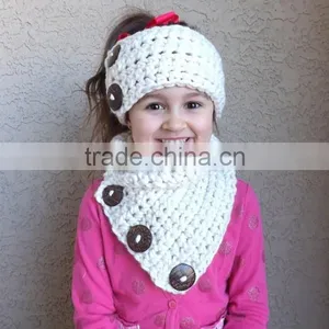 Crochet Wool Scarf Sets for Kids Neck Warmer and Ear Warmer Sets thumbnail-1
